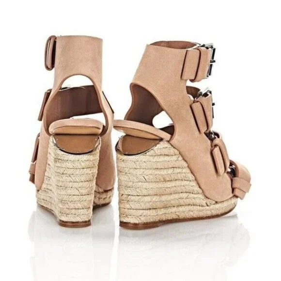 Alexander Wang ‘JO’ BUCKLE WEDGE SANDALS/ BLUSH New!! SIZE 39 - 8.5M - Picture 7 of 10